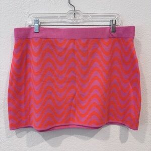 H&M Pink and Orange Wave Mini Skirt Y2K